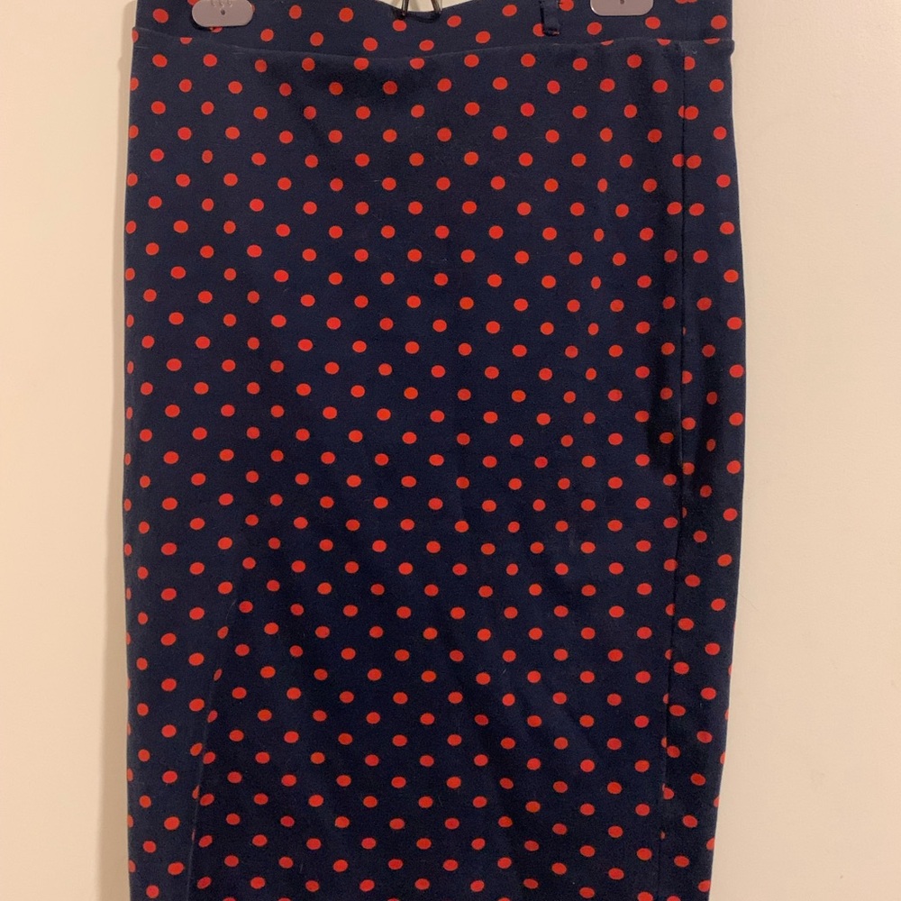 Polka Dot Pencil H&M Skirt - Navy and Red